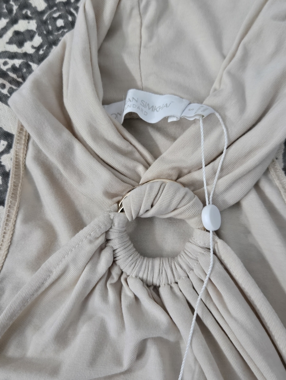 NWOT Jonathan Simkhai Lindsey Mock Neck Ruched Halter Top Shell - Picture 8 of 11